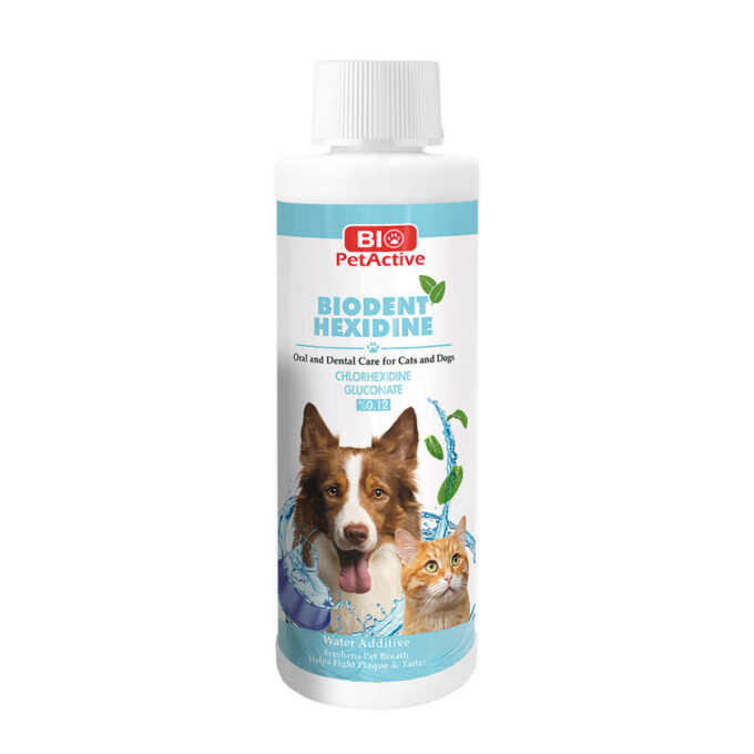 BIO PETACTIVE Biodent Hexidine Oral & Dental Care, XS-XL, apă de gură câini și pisici, antibacterian, anti-tartru, flacon, 50ml