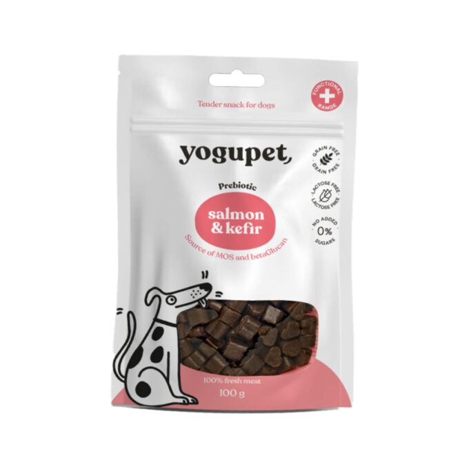 YOGUPET Snack Dog Somon & Kefir, XS-XL, Somon, recompense fără cereale câini, 100g