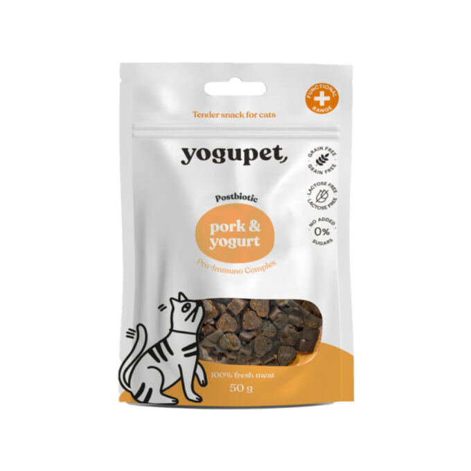YOGUPET Snack Cat Porc & Iaurt, Porc, recompense fără cereale pisici, 50g