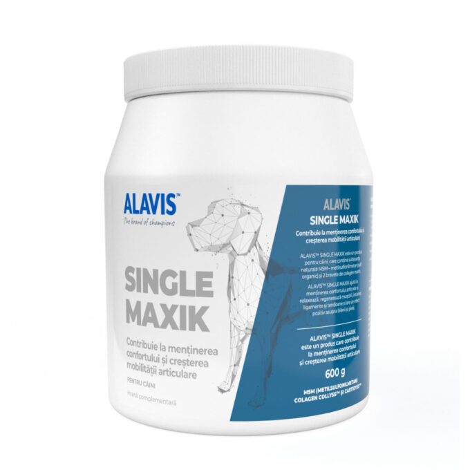 ALAVIS Single Maxik, supliment sistem articular câini, pudră ALAVIS Single Maxik, M-XL, supliment sistem articular câini, flacon, 600g pudră