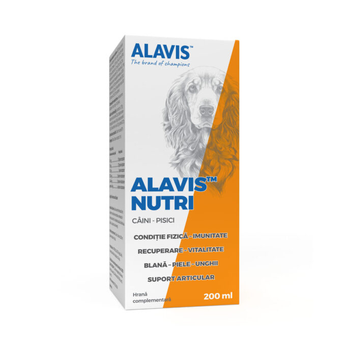 ALAVIS Nutri Ulei de Somon, multivitamine câini, ulei ALAVIS Nutri Ulei de Somon, XS-XL, multivitamine câini și pisici, flacon, 200ml ulei