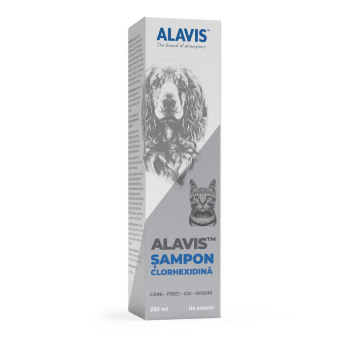 ALAVIS Clorhexidine, XS-XL, șampon câini și pisici, antibacterian, flacon, 250ml