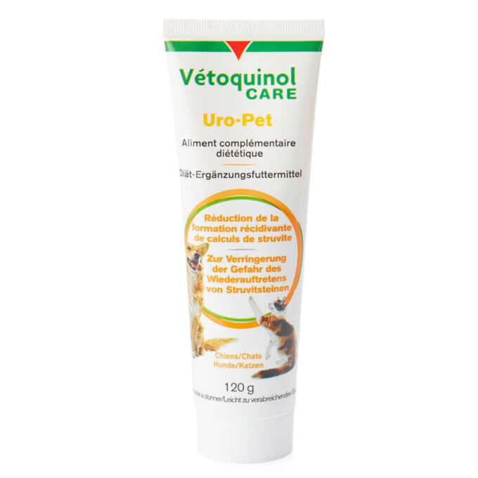 VETOQUINOL Uro-Pet, supliment sistem renal câini, gel VETOQUINOL Uro-Pet, XS-M, supliment sistem renal câini și pisici, flacon, 120g gel