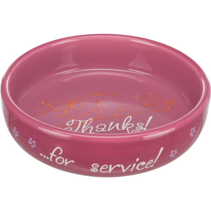 TRIXIE Thanks, castron pisici, rotund, ceramică, diverse culori, 0.3l, ⌀15cm