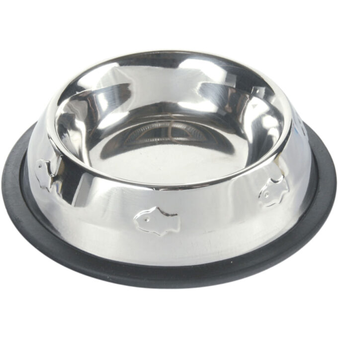 TRIXIE, castron pisici, rotund, antiderapant, inox, argintiu, 0.2l, ⌀15cm