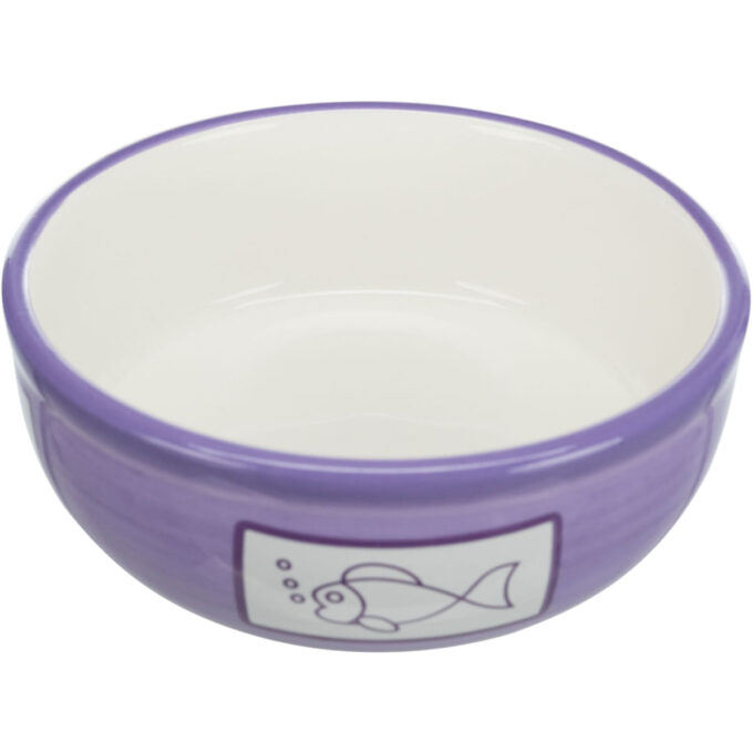 TRIXIE Fish, castron pisici, rotund, ceramică, diverse culori, 0.35l, ⌀13cm