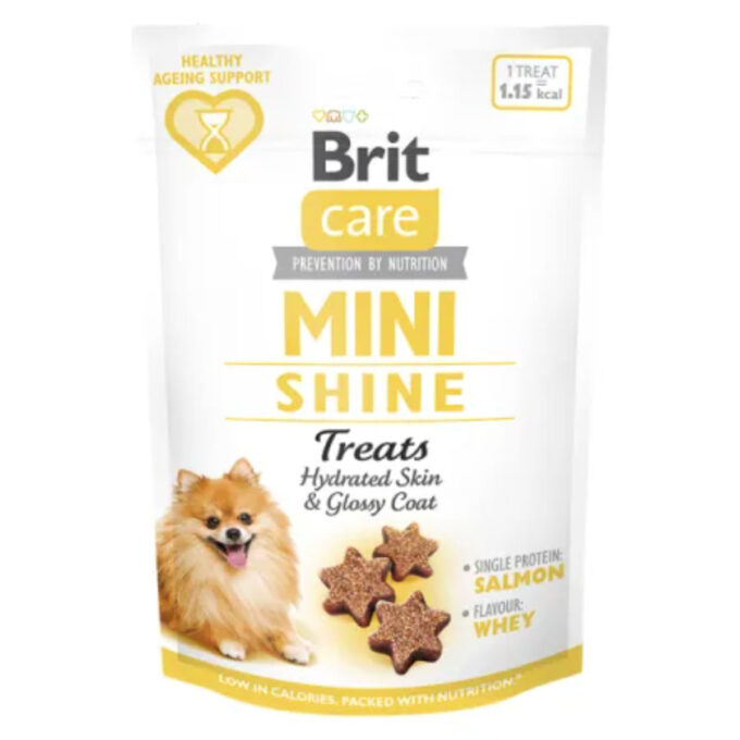 BRIT Care Mini Shine, XS-S, Somon, punguță recompense funcționale fără cereale câini, piele & blană, 50g