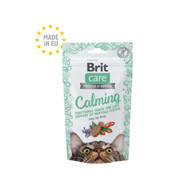 BRIT Care Calming, Pui și Goji, punguță recompense funcționale pisici, sistem nervos & calmante, 50g