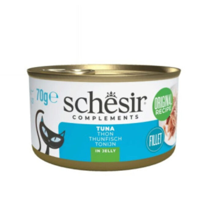 SCHESIR Complementary In Jelly, Ton, conservă hrană umedă pisici, (în aspic), 70g