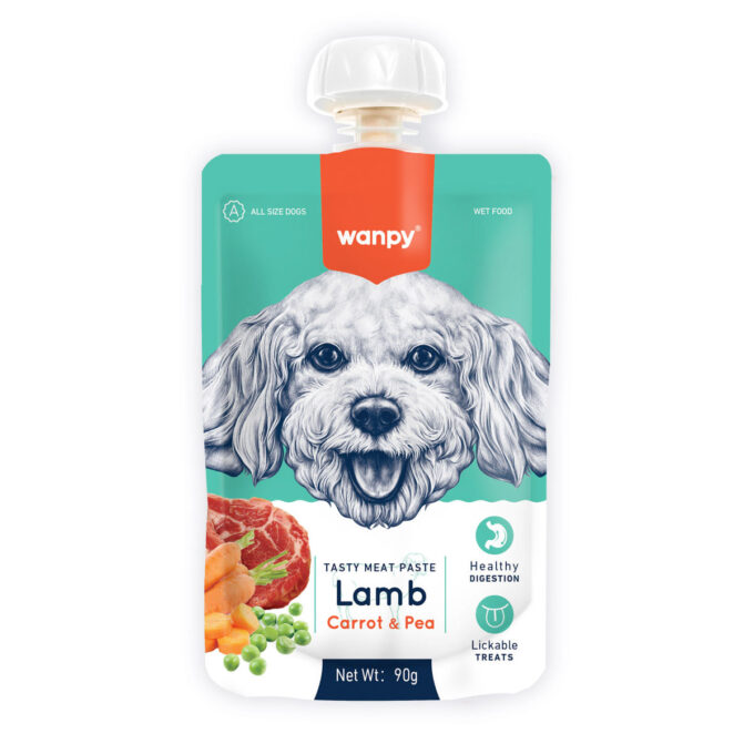 WANPY Tasty Meat Paste, XS-M, Rață, punguță recompense câini, (piure), 90g