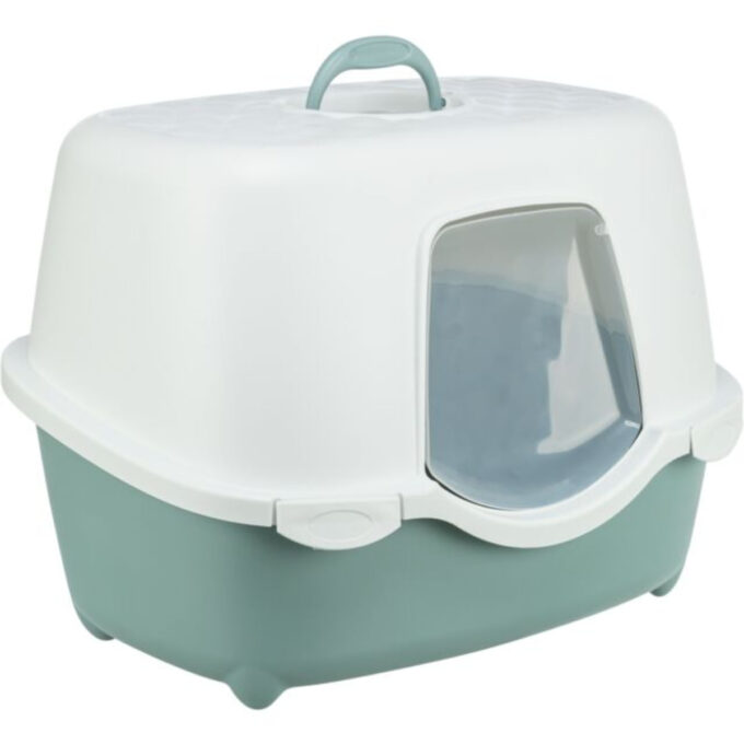 TRIXIE Davio Top, litieră acoperită pisici, cu filtru, alb și verde, 56x39x39 cm