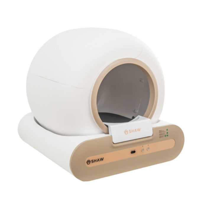 SHAW Smart Plus, litieră automată pisici, cu filtru, auto-curățare, aplicație mobilă, ionizare, alb, ⌀24.5x53x48.5x50.5 cm