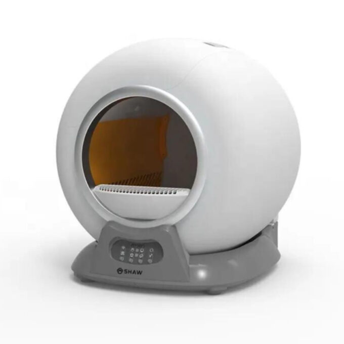 SHAW Smart V2, litieră automată pisici, cu filtru, auto-curățare, aplicație mobilă, sterilizare, alb, ⌀24.5x48x50.1 cm