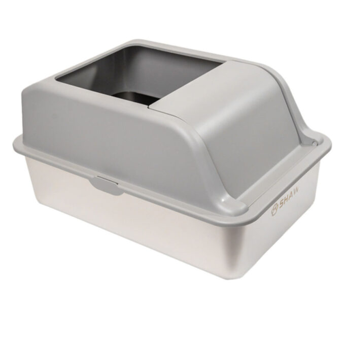SHAW XL prag multifunctional & lopatica incluse, litieră pisici, cu ramă, gri, 60.8 29.3 cm
