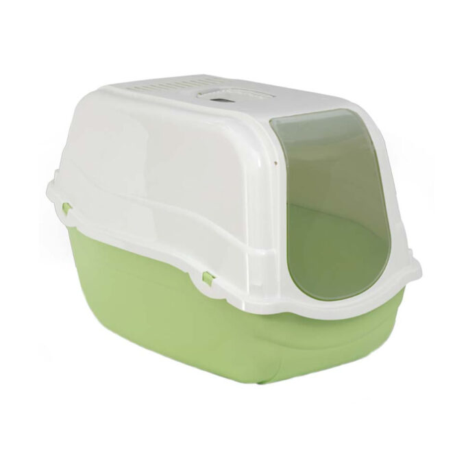 MP BERGAMO Romeo, litieră acoperită pisici, verde, 57x39x41 cm