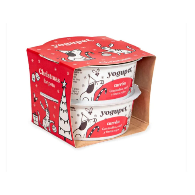 YOGUPET Christmas iaurt cu turrón, XS-XL, recompense câini, (topping), multipack, 110g x 2buc