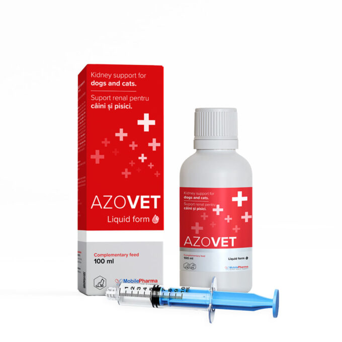 AZOVET Liquid Suport Renal, supliment sistem renal pisici, suspensie orală AZOVET Liquid Suport Renal, XS-XL, supliment sistem renal pisici, flacon cu aplicator, 100ml suspensie orală