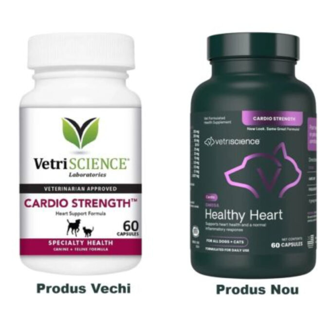 VETRISCIENCE Omega Healthy Heart, supliment sistem cardio-vascular câini, capsule VETRISCIENCE Omega Healthy Heart, XS-XL, supliment sistem cardio-vascular câini, flacon, 60 capsule