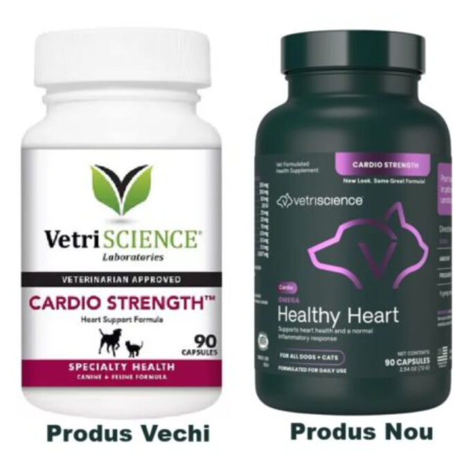 VETRISCIENCE Omega Healthy Heart, supliment sistem cardio-vascular câini, capsule VETRISCIENCE Omega Healthy Heart, XS-XL, supliment sistem cardio-vascular câini, flacon, 90 capsule