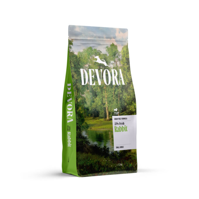 DEVORA Puppy Medium&Large, M-XL, Iepure, hrană uscată monoproteică fără cereale câini junior, 7.5kg