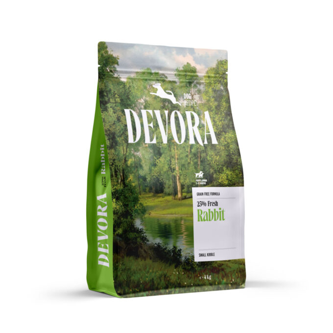 DEVORA Puppy Medium&Large, M-XL, Iepure, hrană uscată monoproteică fără cereale câini junior, 4kg