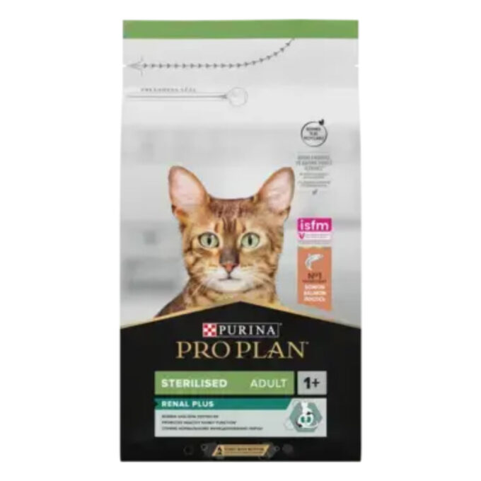 PURINA Pro Plan Renal Plus Sterilised , Somon, hrană uscată pisici sterilizate, 400g