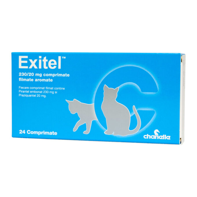 EXITEL 230/20mg, deparazitare internă pisici, comprimate, 24buc