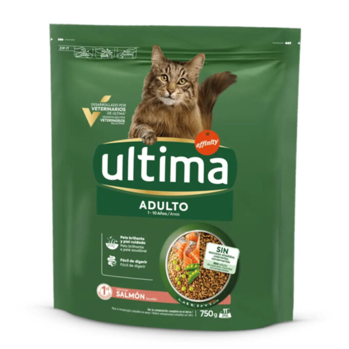 ULTIMA Adult, Somon, hrană uscată pisici, 750g