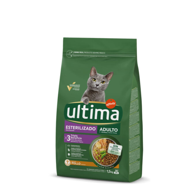 ULTIMA Sterilised, Pui, hrană uscată pisici sterilizate, 1.5kg