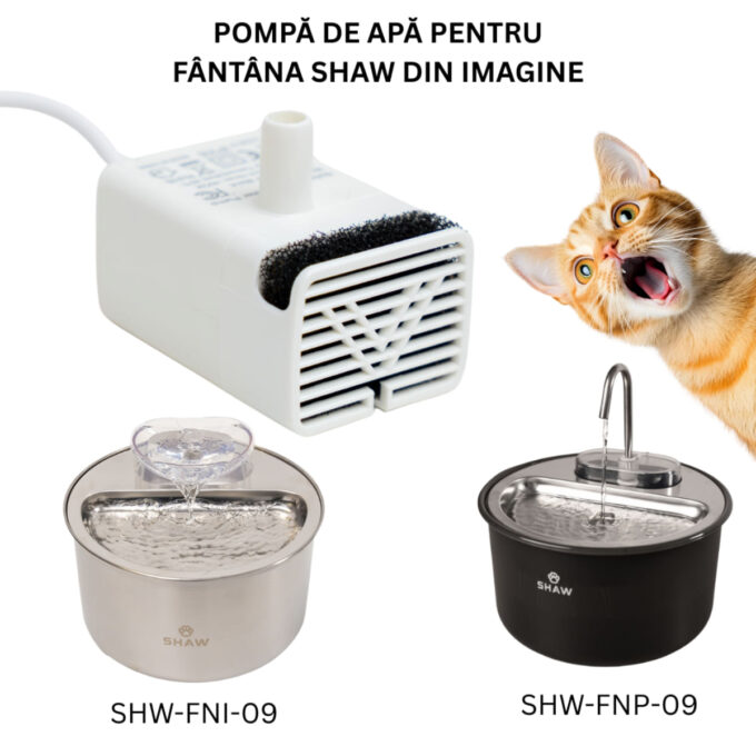 SHAW Pompă Shaw Fantană Smart  Inox, pompă fântână pisici, 1buc