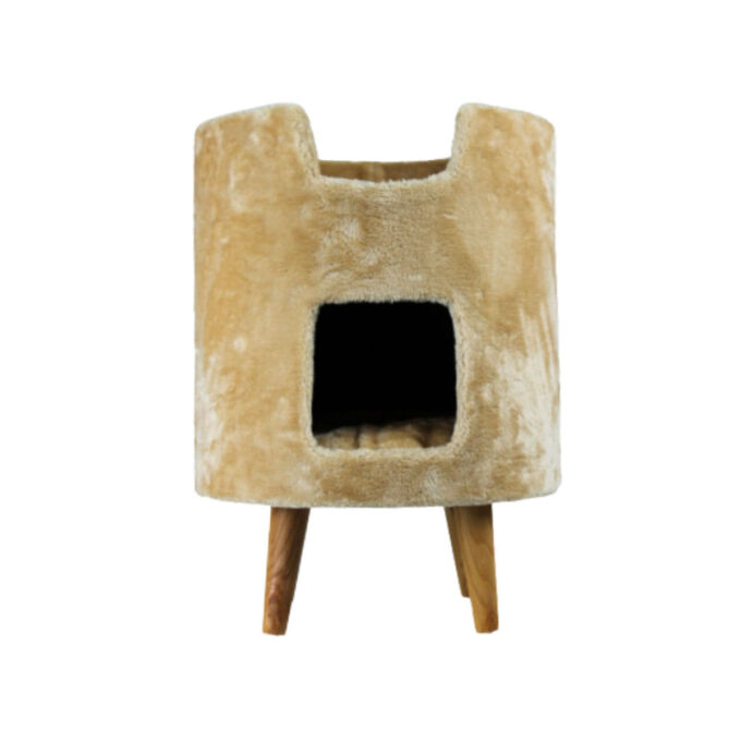 SHAW Oslo, căsuța rotundă pisici, MDF, bej, 45x45x60cm