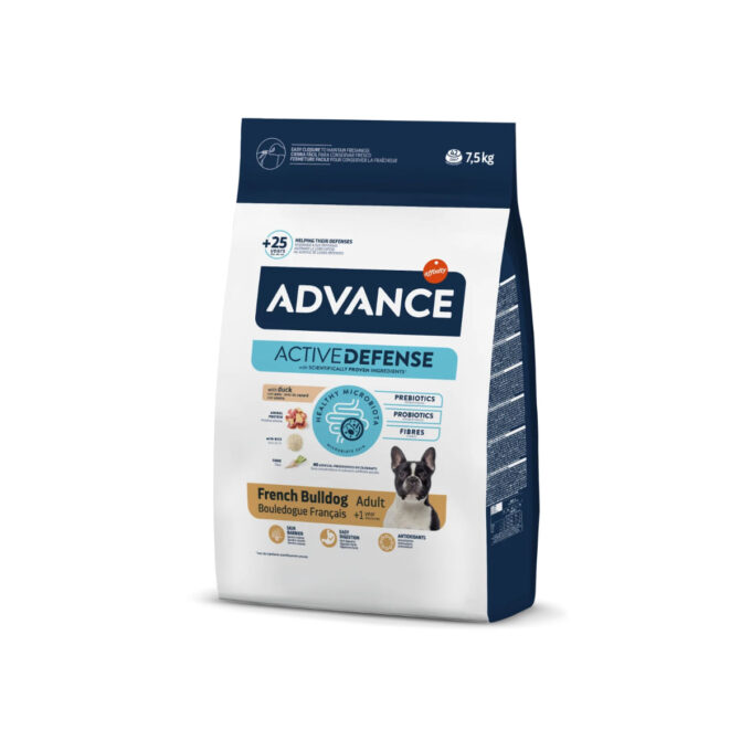 ADVANCE French Bulldog Adult, Rată, hrană uscată câini, 7.5kg