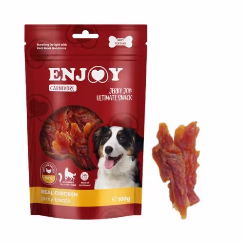 Recompense pentru caini Enjoy Carnivore Real Chicken Jerky Treats cu pui, 100 g