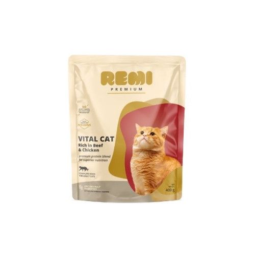 Hrana Uscata Pisici, Remi Premium Adult Vital cu Vita, 400 g