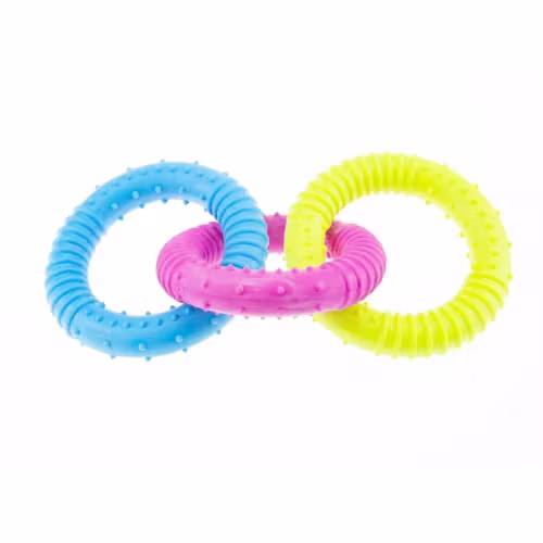 Jucarie caini inele colorate, Enjoy, 16 cm 1 Jucarie caini inele colorate, Enjoy, 16 cm