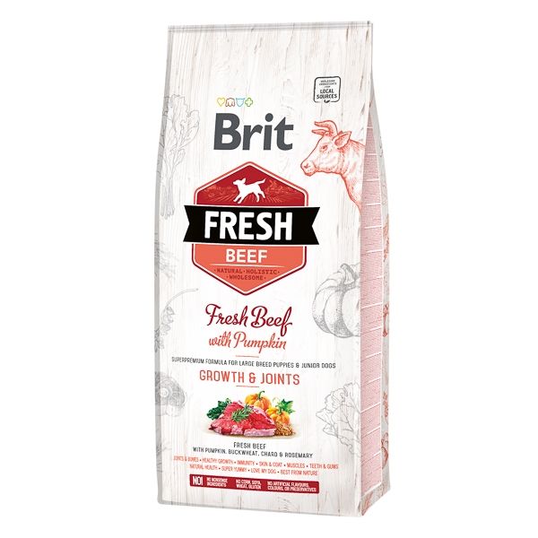 Brit Fresh Beef and Pumpkin Puppy Large, 12 kg 1 Brit Fresh Beef and Pumpkin Puppy Large, 12 kg