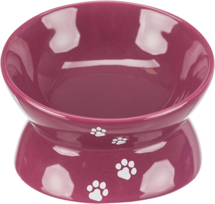 Trixie, castron ceramic ridicat ergonomic, bordo, 0.15 L/ 13 cm