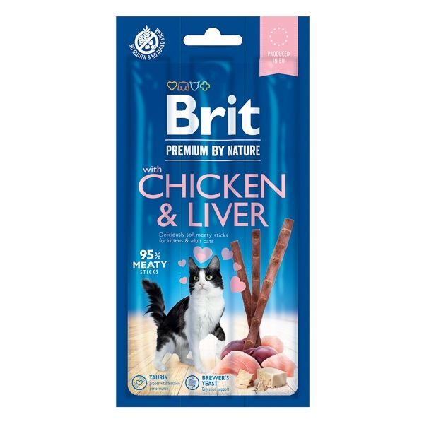 Brit Premium By Nature Cat Sticks With Chicken and Liver, 3 sticks
