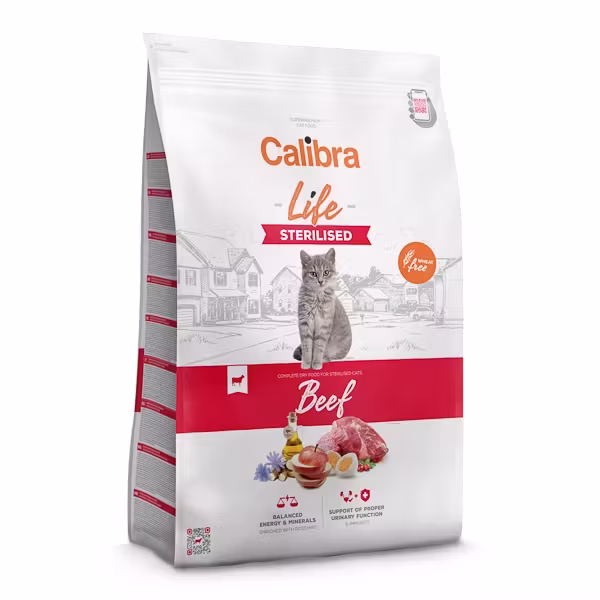 Calibra Cat Life Sterilised, Beef, 1.5 kg 1 Calibra Cat Life Sterilised, Beef, 1.5 kg