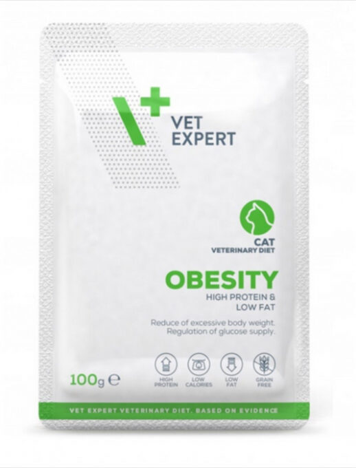 4T Dieta Veterinara pisici Obesity, VetExpert, plic, 100g