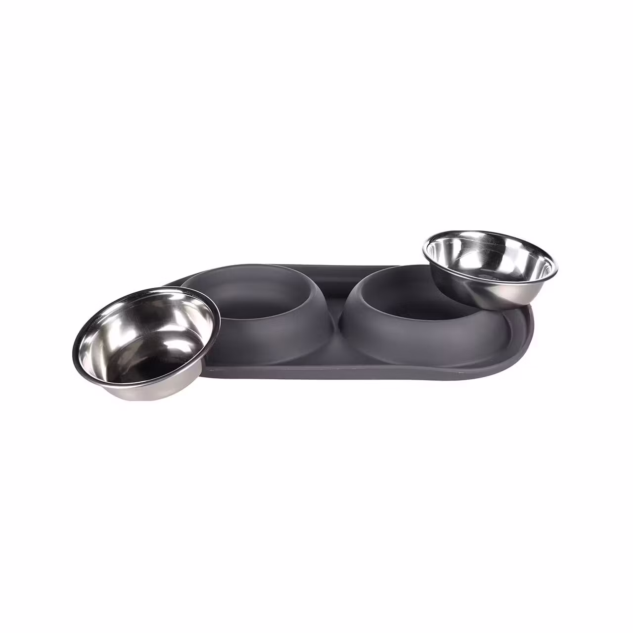 Castron Dublu Antiderapant din Inox pentru Caini, Flamingo Grafa, Dark Grey, 2x220 ml 1 Castron Dublu Antiderapant din Inox pentru Caini, Flamingo Grafa, Dark Grey, 2x220 ml