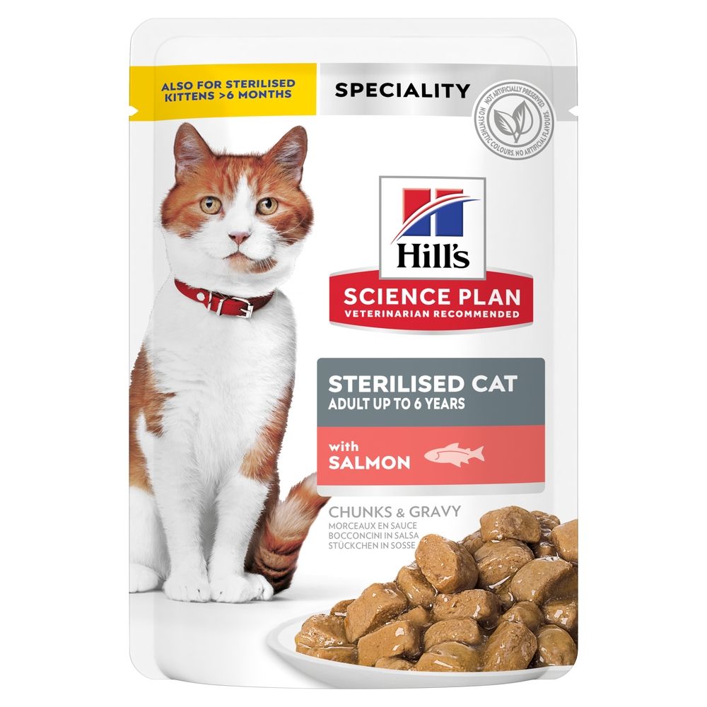 Hrana umeda pisici, Hill's Science Plan Feline Sterilised Adult Salmon, 85 g