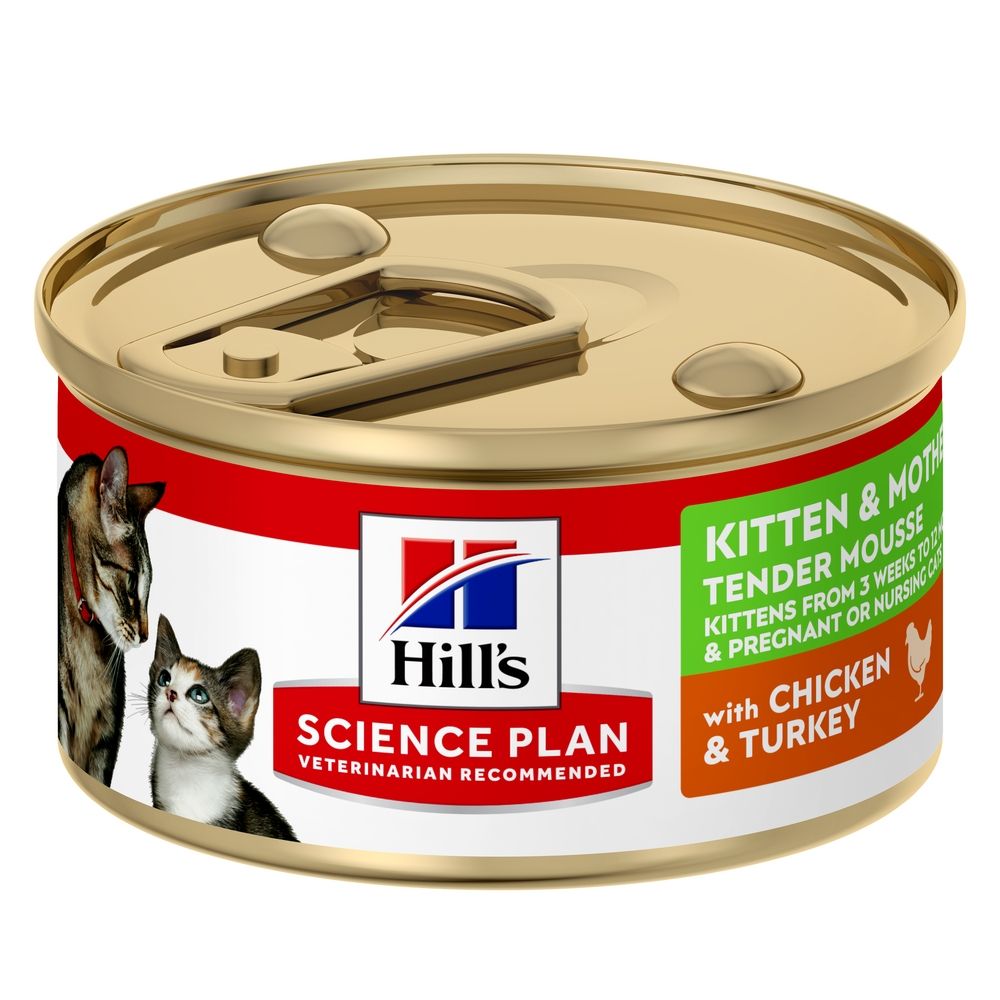 Hrana umeda pisici, Hill's Science Plan Feline Kitten Mousse Chicken and Turkey, 85 g