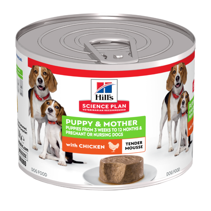 Hrana umeda caini, Hill's Science Plan Canine Puppy & Mother Tender Mousse Chicken, 200 g