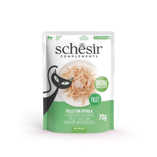 Schesir Pisica, Fileuri de Pui si Biban, 70 g