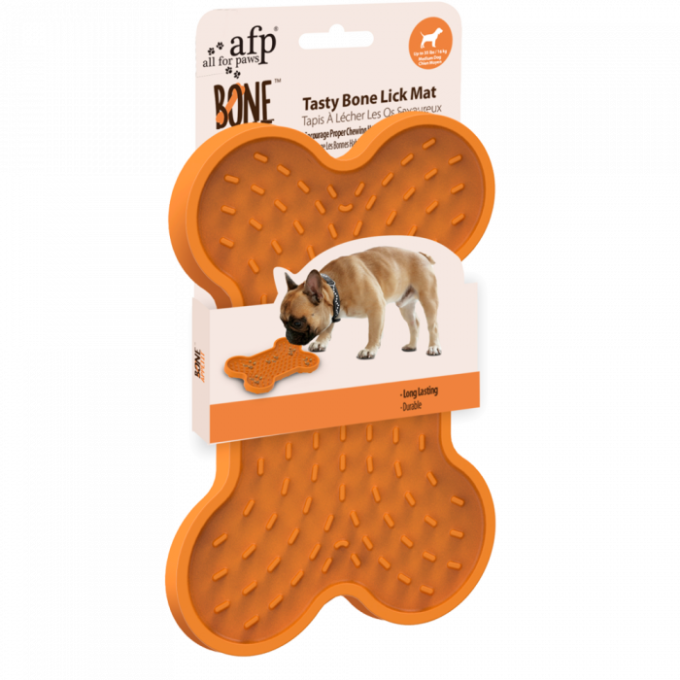Hranitor interactiv, All For Paws, Bone Lick Mat S, hranire lenta, 20x14 cm 1 Hranitor interactiv, All For Paws, Bone Lick Mat S, hranire lenta, 20x14 cm