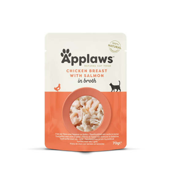 Applaws Chicken Breast with Salmon in Broth, plic, 70 g