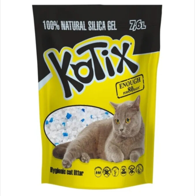 Asternut igienic pentru pisici, silicat, Kotix Normal, 7.6L