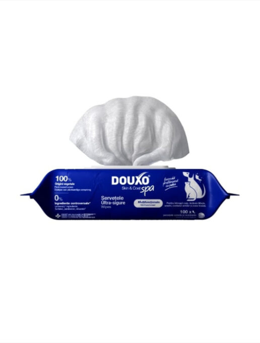 Servetele umede Douxo Spa pentru caini si pisici, 100 bucati, Ceva Sante 1 Servetele umede Douxo Spa pentru caini si pisici, 100 bucati, Ceva Sante