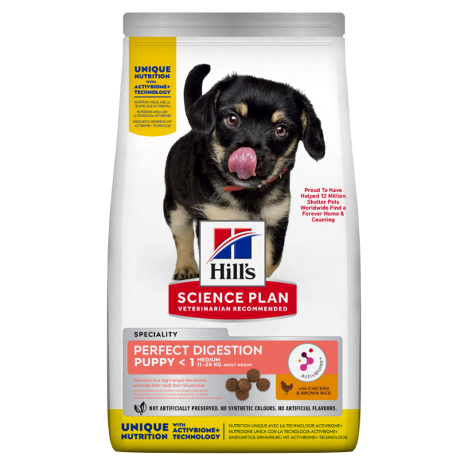 Hrana uscata caini, Hill's Science Plan Canine Puppy Medium Perfect Digestion, 2.5 kg